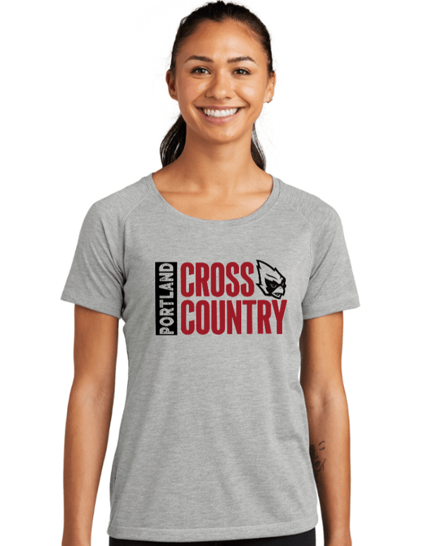 Custom Apparel - Screen Printing - Portland HS Cross Country - Women's Tri Blend T-Shirt Grey - Portland XC Team - 16400