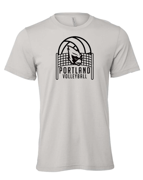 Custom Apparel - Screen Printing - Portland HS Volleyball - Adult Unisex T-Shirt Grey - PHS Volleyball Spirit Store - 16450