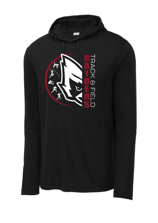 Custom Apparel - Screen Printing - Portland MS Track and Field 2025 - Tri Blend Wicking Long Sleeve Hoodie - Portland MS Track and Field 2025 - 17337