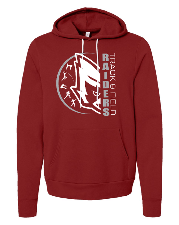 Custom Apparel - Screen Printing - Portland MS Track and Field 2025 - Unisex Fleece Hoodie (Black / Cardinal) - hoodie - Portland MS Track and Field 2025 - 17337