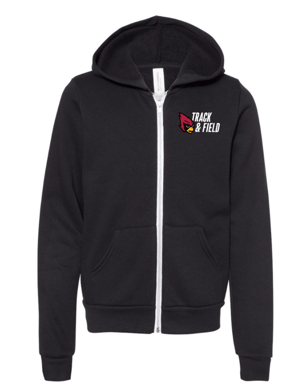 Custom Apparel - Screen Printing - Portland MS Track and Field 2025 - Youth Fleece Full Zip Hoodie - Portland MS Track and Field 2025 - 17337
