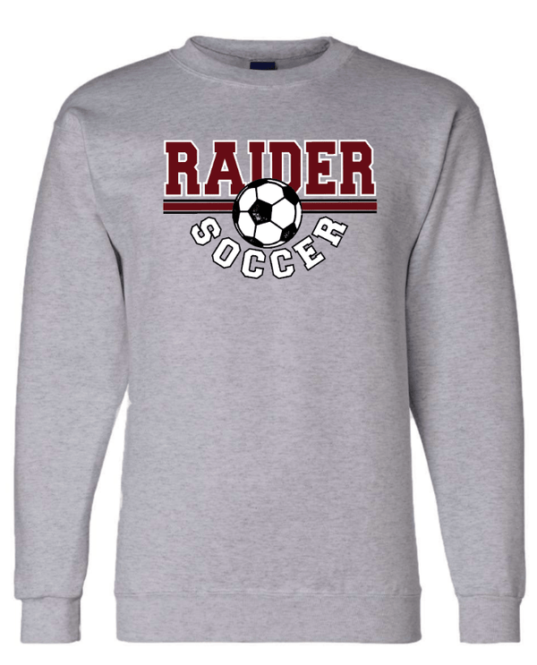Custom Apparel - Screen Printing - Portland Soccer 2024 - Adult Crewneck Sweatshirt Maroon/Dk Grey/Light Grey - Portland Soccer 2024 - 16360