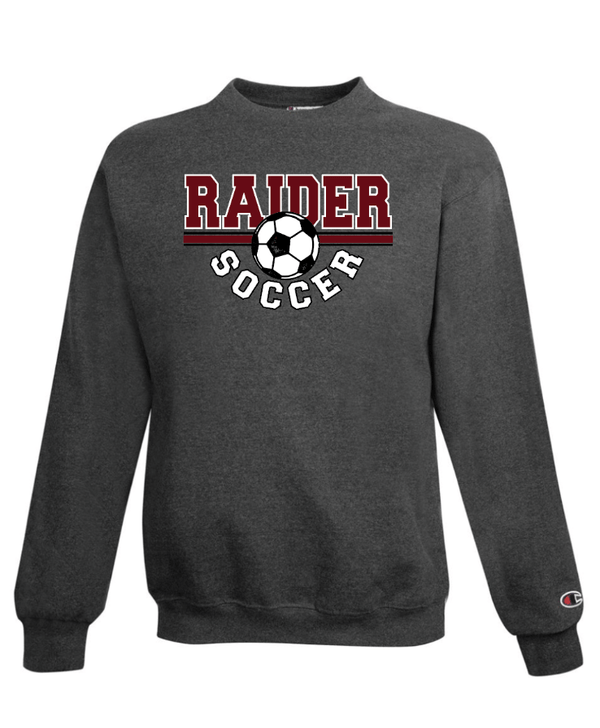 Custom Apparel - Screen Printing - Portland Soccer 2024 - Adult Crewneck Sweatshirt Maroon/Dk Grey/Light Grey - Portland Soccer 2024 - 16360