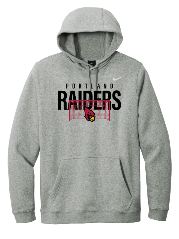 Custom Apparel - Screen Printing - Portland Soccer 2024 - Adult Nike Hooded Fleece Pullover Grey - Portland Soccer 2024 - 16360