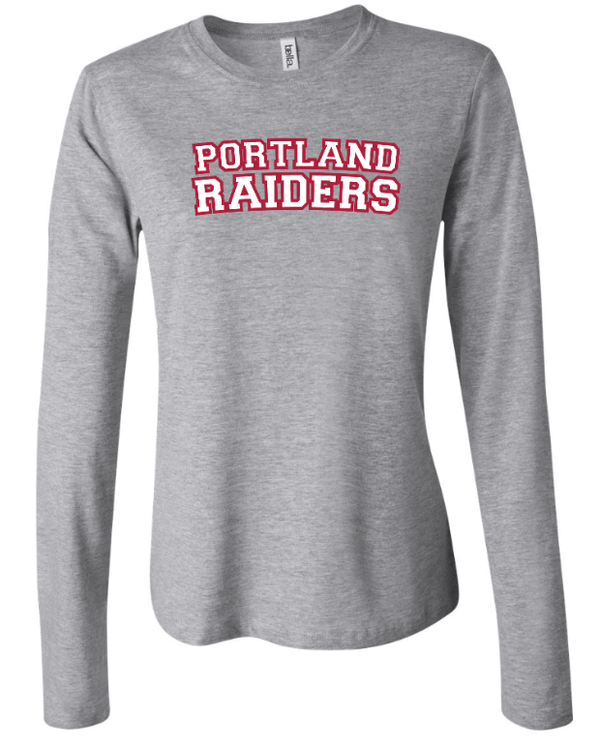 Custom Apparel - Screen Printing - Raider Back to School - Women's Grey Long Sleeve T-Shirt - Raider Back to School - 16220