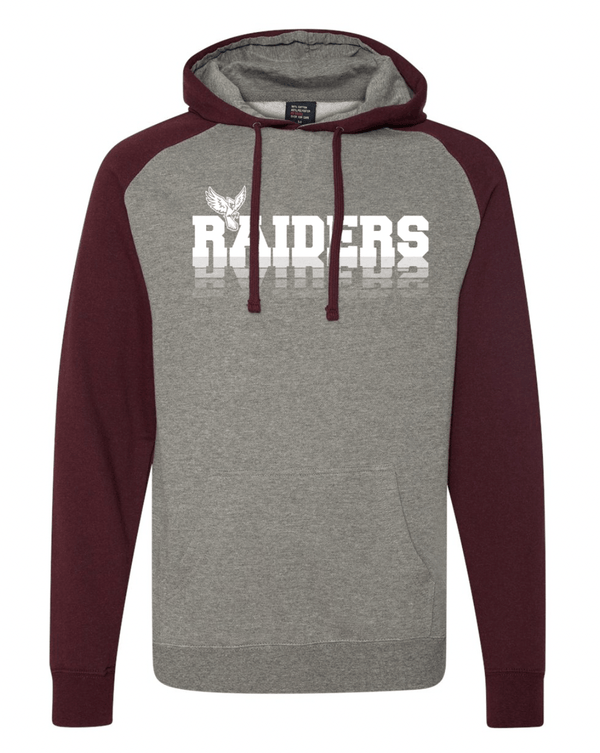 Custom Apparel - Screen Printing - Raiders Mirror Hoodie (Gunmetal & Burgundy/ Black) - Hooded Sweatshirt - Fabricated Customs