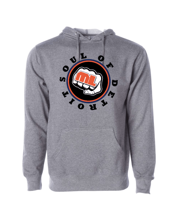 Custom Apparel - Screen Printing - Soul of Detroit - Midweight Hooded Sweatshirt (Grey / Royal) - Soul of Detroit - 16956