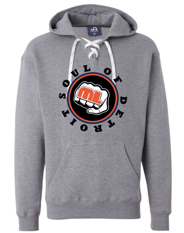 Custom Apparel - Screen Printing - Soul of Detroit - Sport Lace Hooded Sweatshirt (Grey / Royal) - Soul of Detroit - 16956