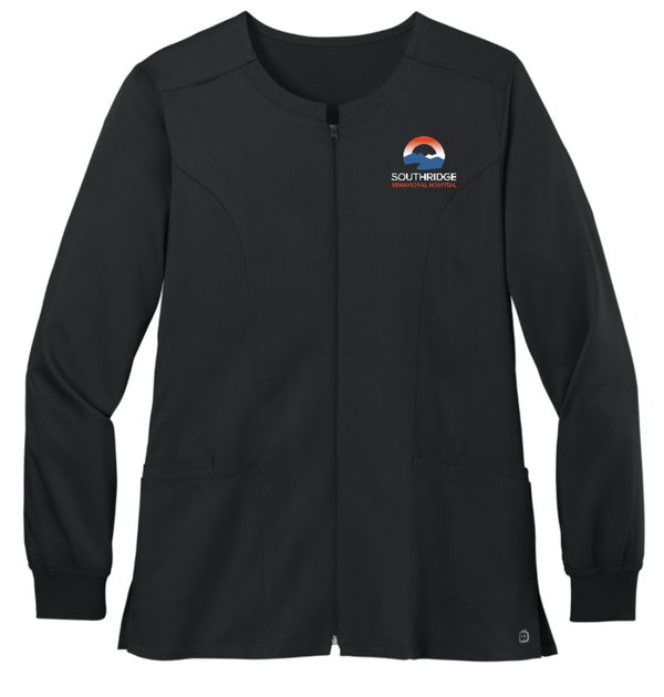 Custom Printed Apparel | Southridge Behavioral Hospital - Women’s Premiere Flex Full - Zip Scrub Jacket - Southridge Behavioral Hospital OD