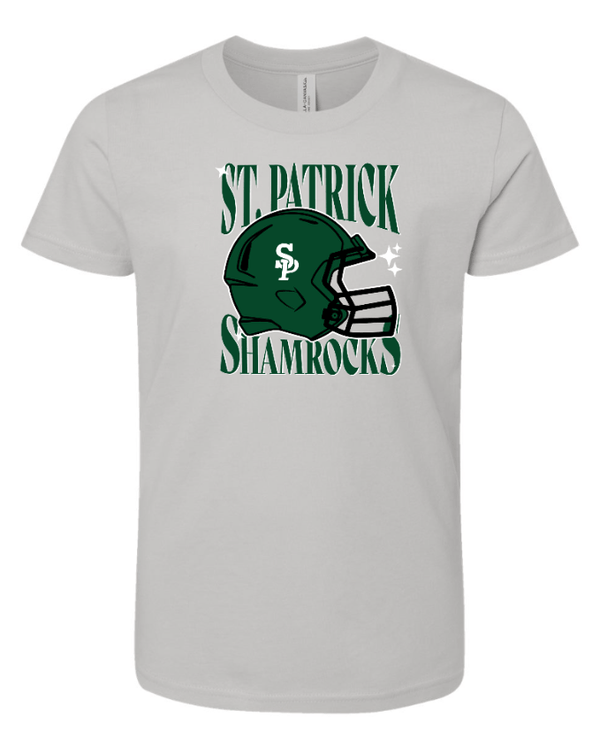 Custom Apparel - Screen Printing - St Patrick High School Football Apparel - Youth T-Shirt Silver - St Patrick Football - 16266