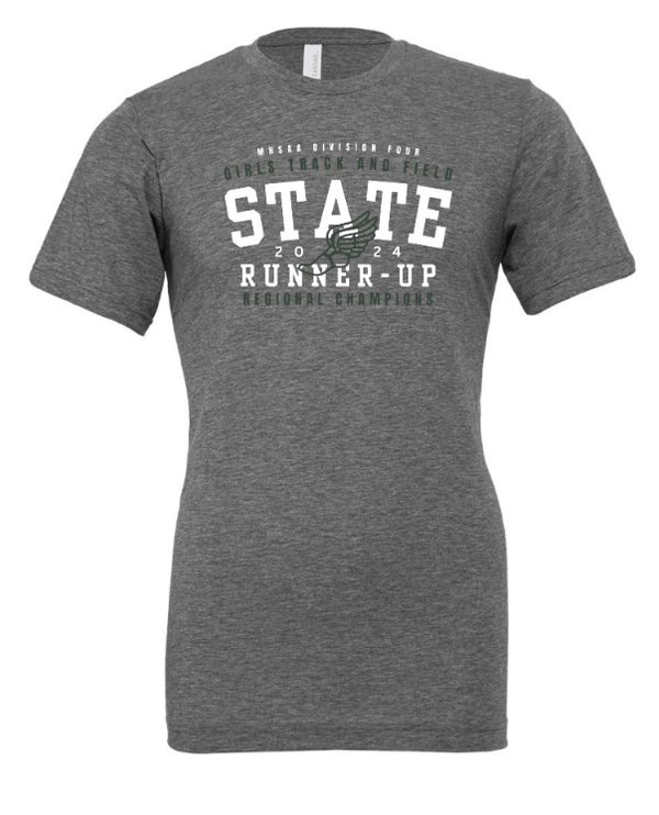 Custom Apparel - Screen Printing - St. Patrick T&F State Runner - Up 2024 - Grey Adult Unisex T-Shirt - St. Patrick T&F State Runner - Up 2024 - 16015