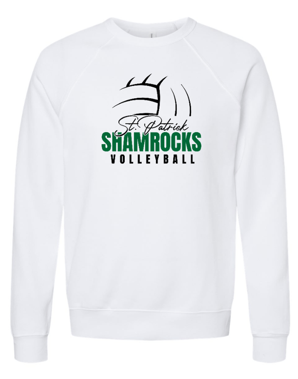 Custom Printed Apparel | St. Patrick Volleyball - Unisex Fleece Crewneck Sweatshirt *Black / White* - St. Pat's Volleyball 25 - 17999