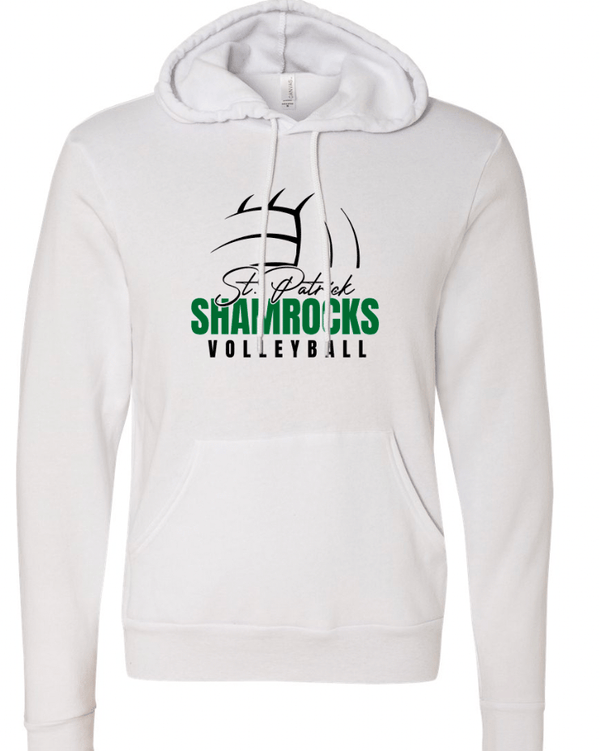 Custom Printed Apparel | St. Patrick Volleyball - Unisex Fleece Hooded Sweatshirt *Black / White* - St. Pat's Volleyball 25 - 17999