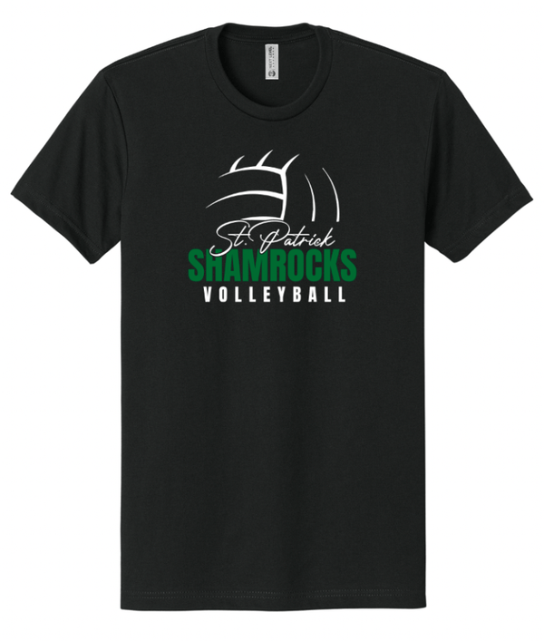 Custom Printed Apparel | St. Patrick Volleyball - Unisex T-Shirt *White / Black* - St. Pat's Volleyball 25 - 17999