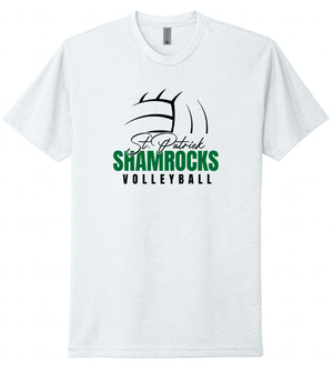 Custom Printed Apparel | St. Patrick Volleyball - Unisex T-Shirt *White / Black* - St. Pat's Volleyball 25 - 17999