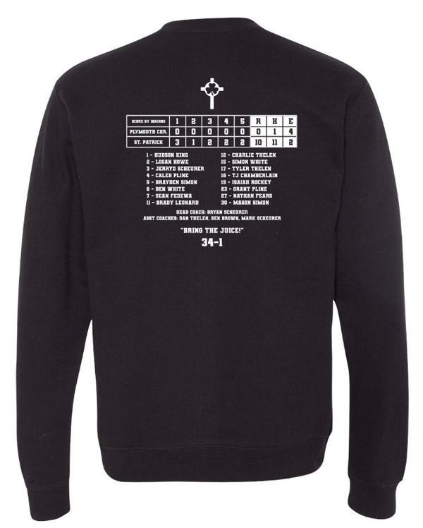 Custom Printed Apparel | St. Pat's Baseball State Champs - Midweight Crewneck Sweatshirt - Crewneck Sweatshirt - SPS Baseball State Champs - 18019