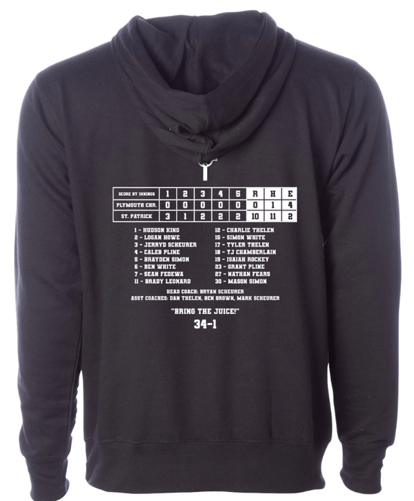 Custom Printed Apparel | St. Pat's Baseball State Champs - Midweight Hooded Sweatshirt - hoodie - SPS Baseball State Champs - 18019