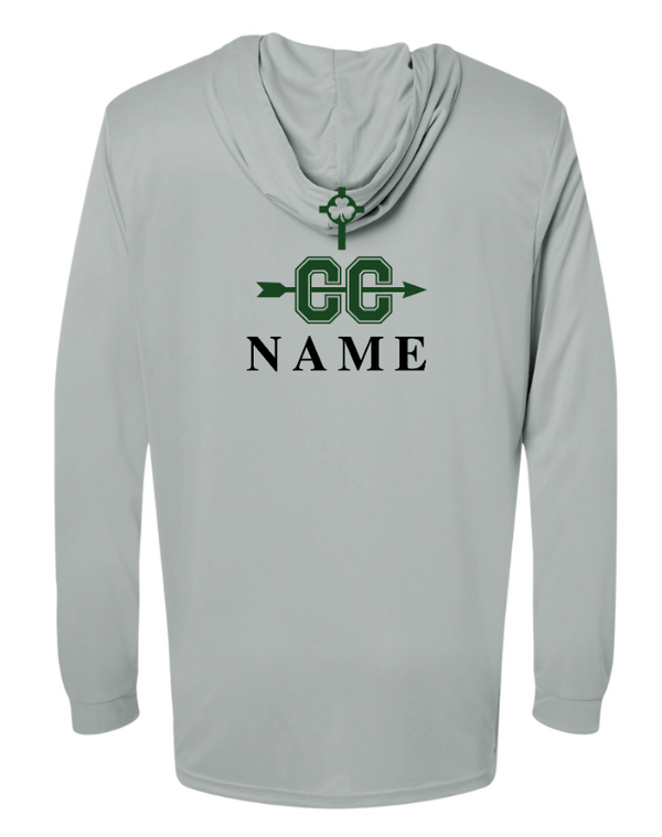 Custom Printed Apparel | St. Pat's Cross Country 2025 - Performance Hooded Long Sleeve T-Shirt (Personalization Optional) - St. Pats XC 2025 - 18207