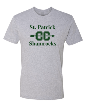 Custom Printed Apparel | St Pat's Cross Country 2025 - Unisex Cotton T-Shirt *Grey / Pine* (Personalization Optional) - St. Pats XC 2025 - 18207