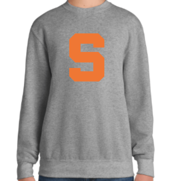 Custom Printed Apparel | Stockbridge 2025 - Athletic Heather Youth Fleece Crewneck Sweathshirt - Stockbridge Schools 2025 - 18310