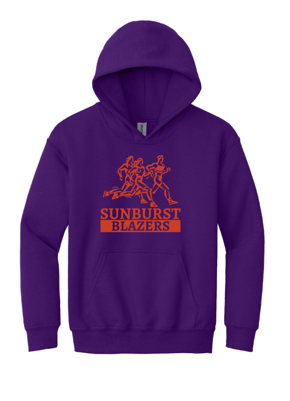 Custom Apparel - Screen Printing - Sunburst Elementary School - 50th Anniversary - Youth Heavy Blend Hooded Sweatshirt (Sunburst Blazers Design) - Sunburst Elementary School - 16934