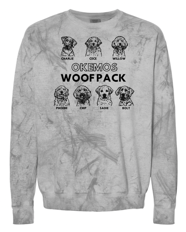 Custom Apparel - Screen Printing - Woof Pack 2024 - Adult Colorblast Crewneck Sweatshirt - 2024 Woof Pack - 16526