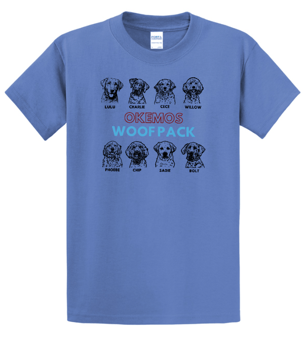 Custom Printed Apparel | Woof Pack 2025 - Woof Pack Dogs Adult Tall T-Shirts (Carolina Blue/Athletic Heather) - Woof Pack 2025 - 18247