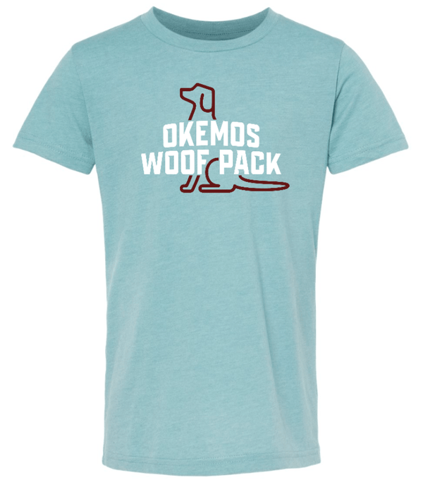 Custom Printed Apparel | Woof Pack 2025 - Woof Pack Logo Youth T-Shirt (Mauve/ Blue Lagoon) - Woof Pack 2025 - 18247