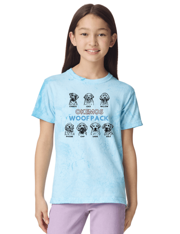 Custom Apparel - Screen Printing - Woof Pack Holidays - Youth Colorblast Heavyweight T-Shirt - Woof Pack Holidays - 16953