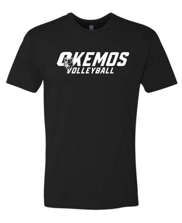Okemos Volleyball - Black Unisex T-shirt w/White Print