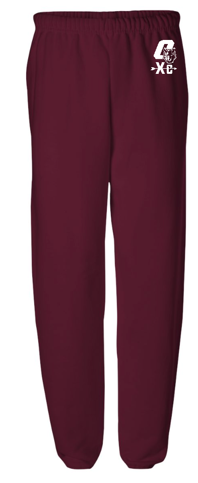 Okemos Cross Country - Maroon Unisex Sweatpants w/White Print