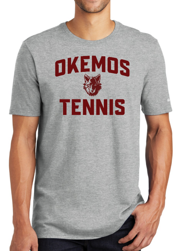 Okemos Tennis - NIKE Grey Cotton T-Shirt