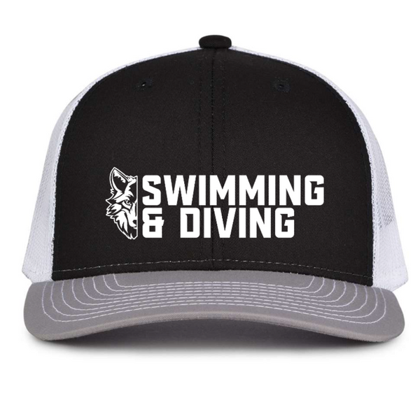 Okemos Swim & Dive - Black Grey and White Hat