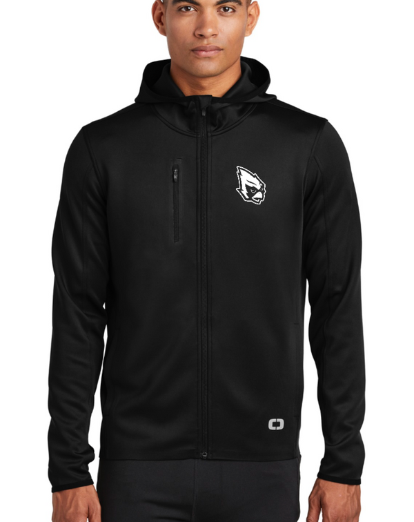 Portland Schools - Embroidered Raider Bird Black OGIO Premium Zip Up - Mens