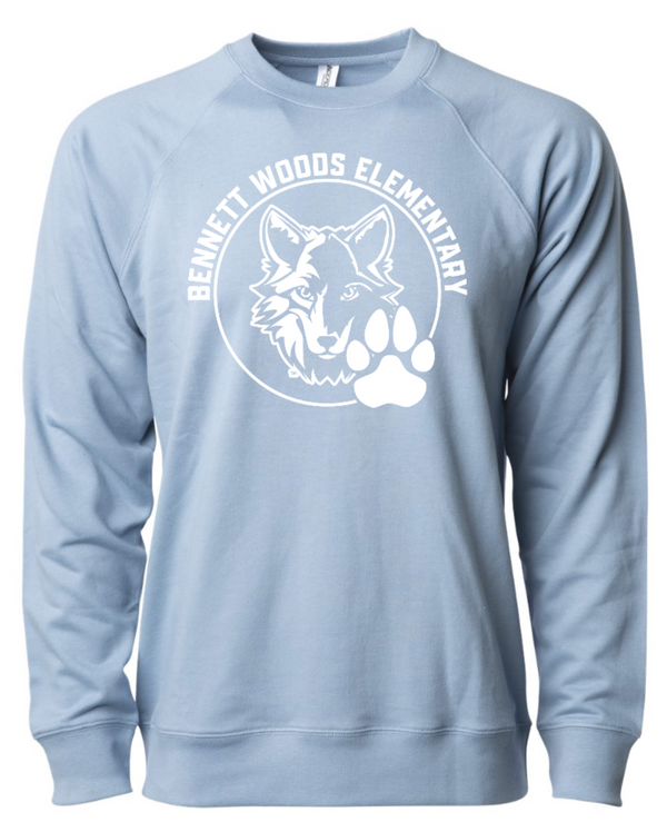 Bennett Woods Elementary - Unisex Lightweight Sweatshirt- Blue