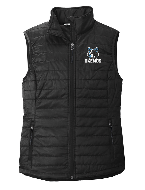 Bennett Woods Elementary - Embroidered Ladies Packable Puffy Vest