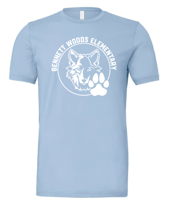 Bennett Woods Elementary - Unisex T-Shirt - Light Blue