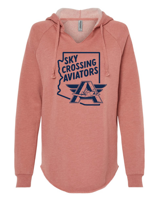 Sky Crossing - Women's Lightweight California Wave Wash Hooded Sweatshirt