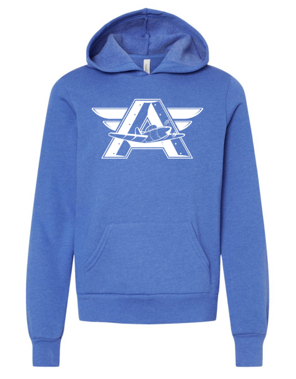 Sky Crossing - Unisex Soft Sponge Fleece Hoodie - Youth - Blue