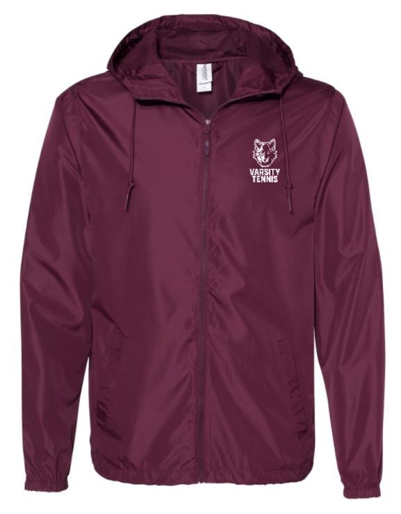 OHS Tennis 2023 - Varsity Windbreaker Maroon Jacket