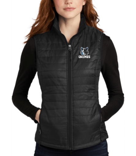 Custom Apparel - Screen Printing - Bennett Woods Elementary - Embroidered Ladies Packable Puffy Vest - Bennett Woods Winter 2022