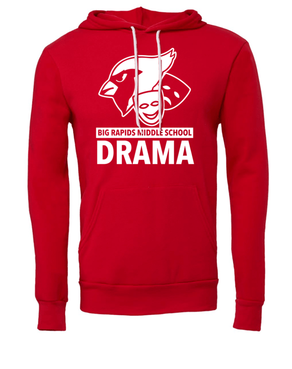 Custom Apparel - Screen Printing - BR Peter Pan - BRMS Drama Club Unisex Hoodie - Red - BR Peter Pan