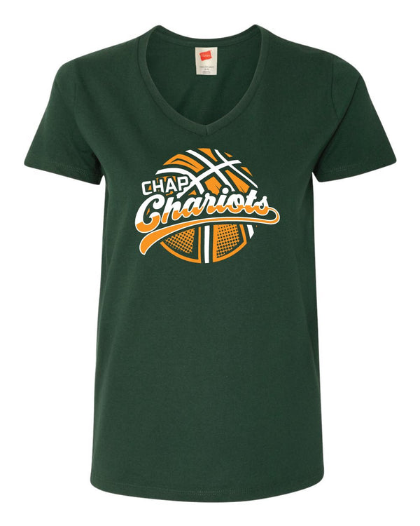 Custom Apparel - Screen Printing - CHAP Vintage Chariots Women's V - Neck T-Shirt - V - neck T-shirt - CHAP