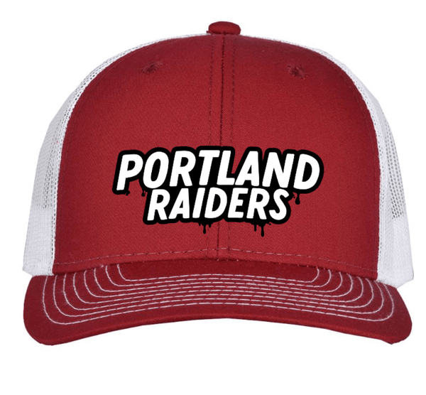 Custom Apparel - Screen Printing - Copy of Portland Schools - Cardinal Red Portland Raiders Drip Embroidered Hat - Portland Schools 2022