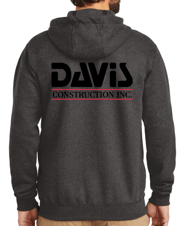 Custom Apparel - Screen Printing - Davis Construction - Carhartt Zippered Sweatshirt - Davis Construction