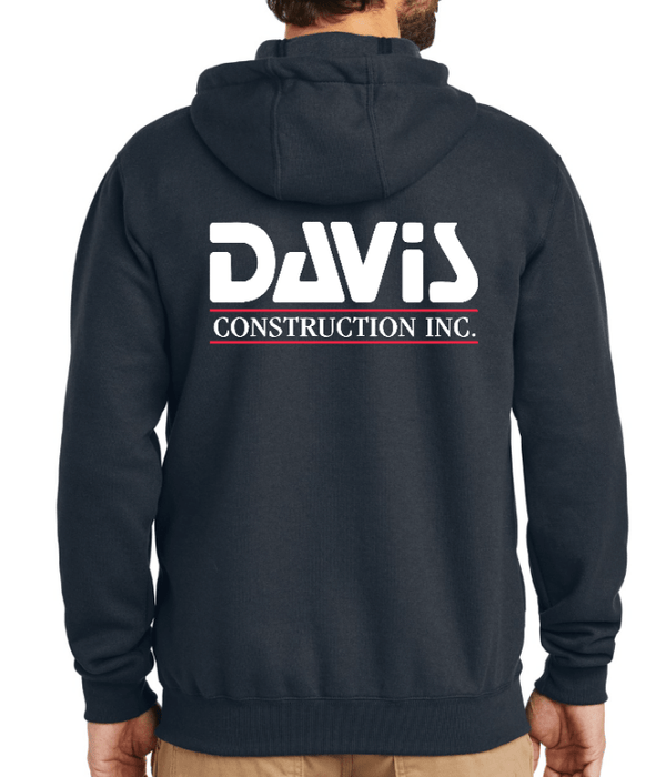 Custom Apparel - Screen Printing - Davis Construction - Carhartt Zippered Sweatshirt - Davis Construction