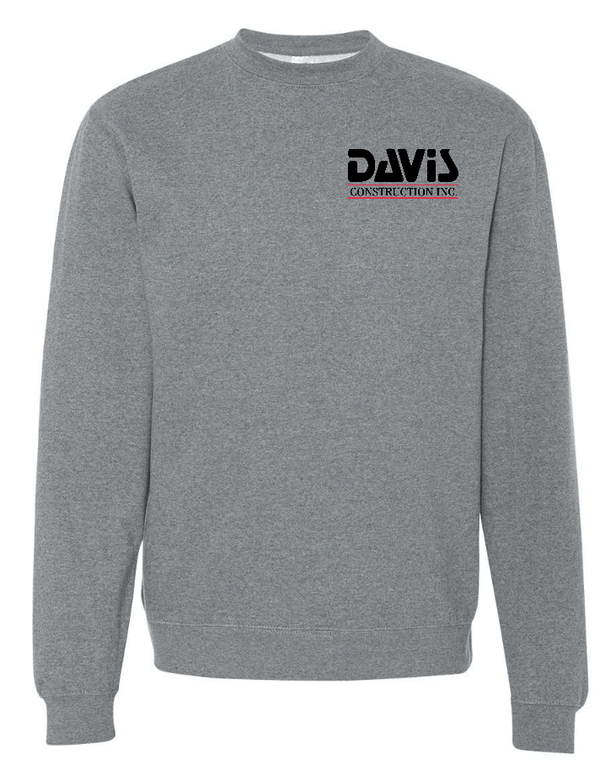 Custom Apparel - Screen Printing - Davis Construction - Crewneck Sweatshirt - Davis Construction