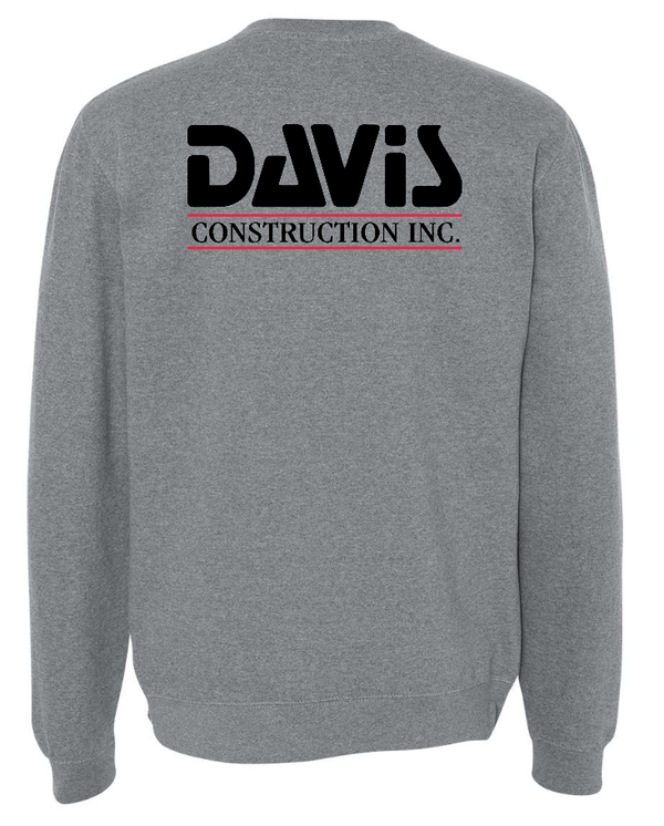 Custom Apparel - Screen Printing - Davis Construction - Crewneck Sweatshirt - Davis Construction