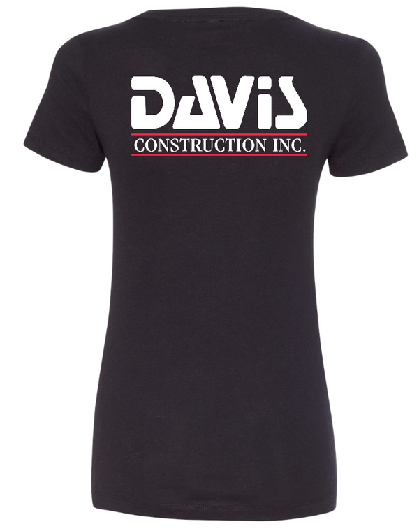 Custom Apparel - Screen Printing - Davis Construction - Women's V - neck T-shirt - Davis Construction