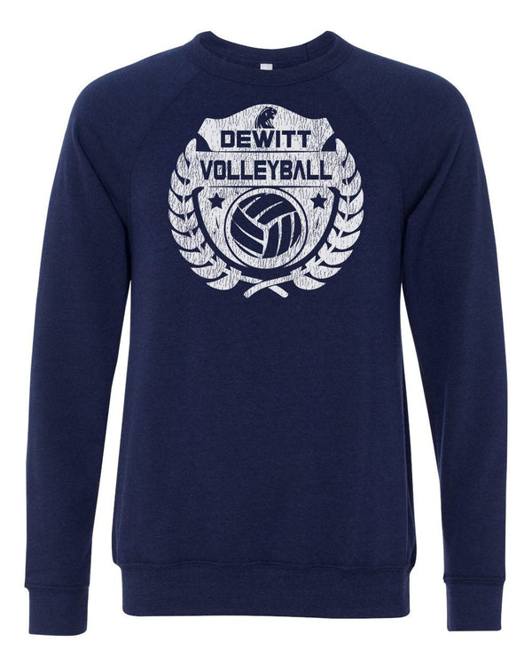 Custom Apparel - Screen Printing - DeWitt Volleyball - Laurel Crewneck - Crew Neck Sweatshirt - DeWitt High School